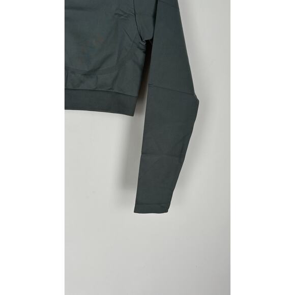 GymShark Everyday Seamless Long Sleeve Crop Top Womens Medium Cargo Teal B7A2S - Picture 3 of 8